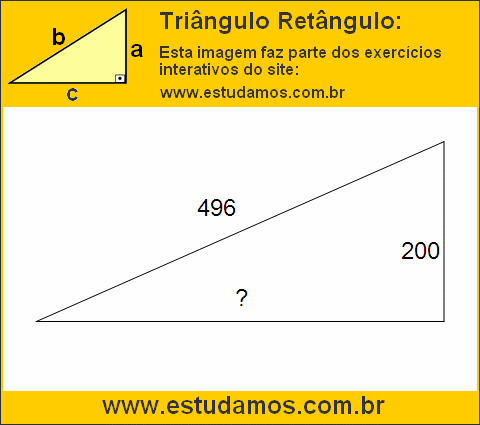 Triângulo Retângulo Com Hipotenusa Medindo 496 Metros