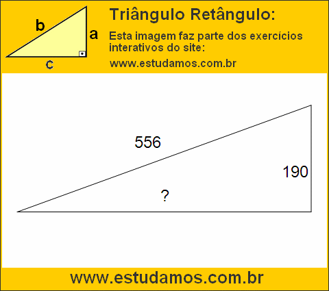 Triângulo Retângulo Com Hipotenusa Medindo 556 Metros