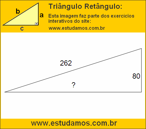 Triângulo Retângulo Com Hipotenusa Medindo 262 Metros
