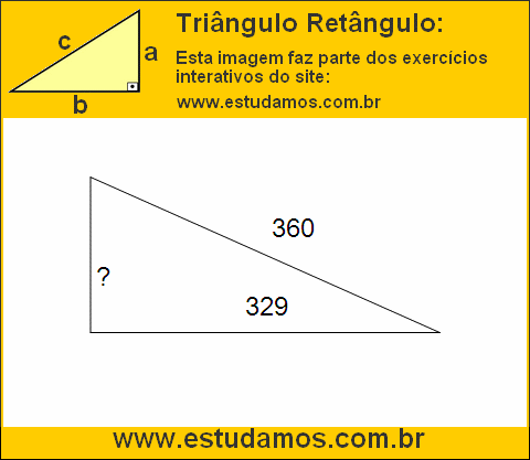 Triângulo Retângulo Com Um dos Lados Medindo 360 Metros