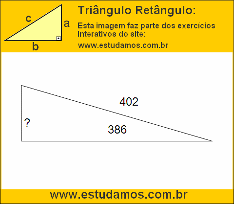 Triângulo Retângulo Com Um dos Lados Medindo 402 Metros