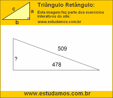 Triângulo Retângulo Com Um dos Lados Medindo 509 Metros