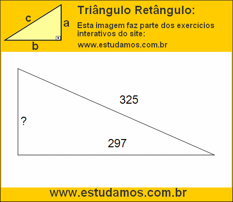 Triângulo Retângulo Com Um dos Lados Medindo 325 Metros