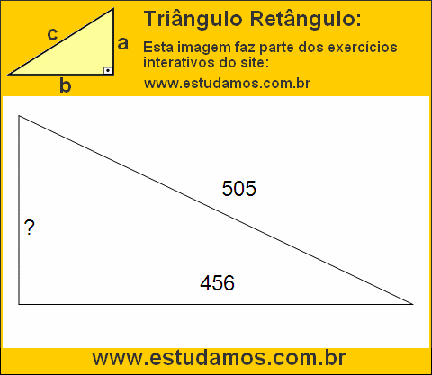 Triângulo Retângulo Com Um dos Lados Medindo 505 Metros
