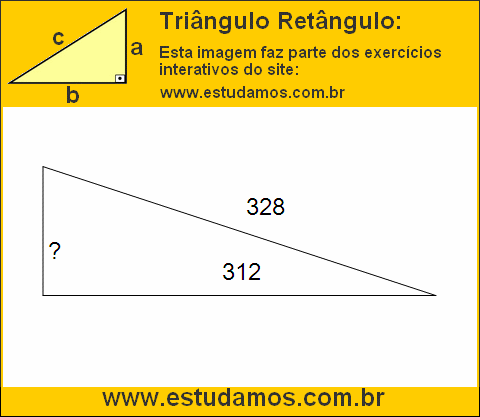 Triângulo Retângulo Com Um dos Lados Medindo 328 Metros