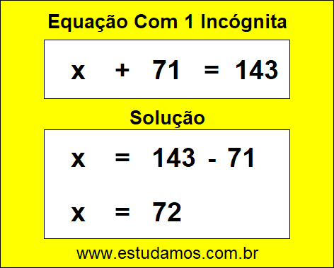 Solução de Equação de 1º Grau