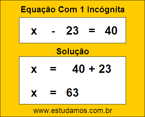 Solução de Equação de 1º Grau Com 1 Incógnita