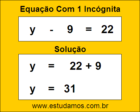 Solução de Equação de 1º Grau