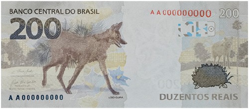 Lobo-Guará é a Imagem da Nota de 200 Reais