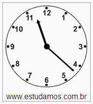 Relógio 11 h 22 min