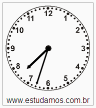 Relógio 7 h 33 min