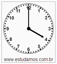 Relógio 4 h 00 min