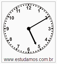 Relógio 5 h 10 min