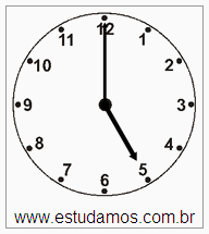 Relógio 5 h 00 min