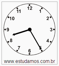 Relógio 8 h 25 min