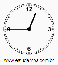 Relógio 12 h 45 min