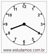 Relógio 8 h 20 min