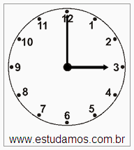 Relógio 3 h 00 min