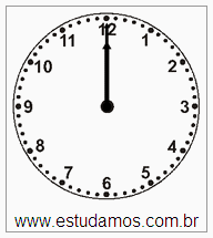 Relógio 12 h 00 min