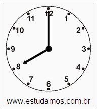 Relógio 8 h 00 min