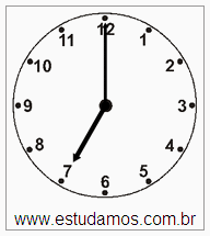 Relógio 7 h 00 min