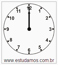 Relógio 12 h 00 min