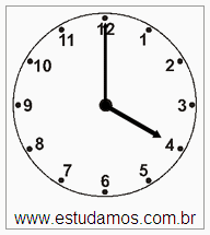 Relógio 4 h 00 min