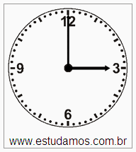 Relógio 3 h 00 min