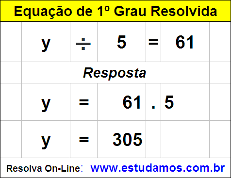 Cálculo de Equação de 1º Grau Com Divisão