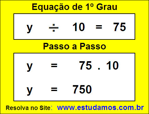 Equação de 1º Grau de Dividir Resolvida