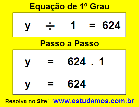 Equação de 1º Grau de Divisão Resolvida