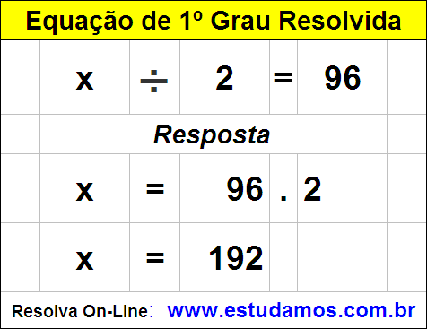 Equação de Divisão Com 1 Incógnita