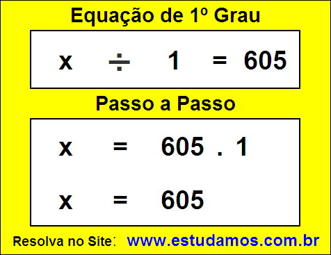 Equação Primeiro Grau de Divisão Com Respostas