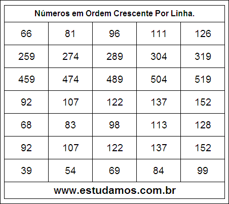 Números em Ordem Crescente 26