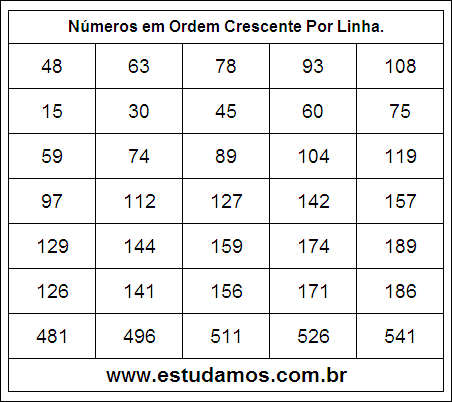 Números em Ordem Crescente 27