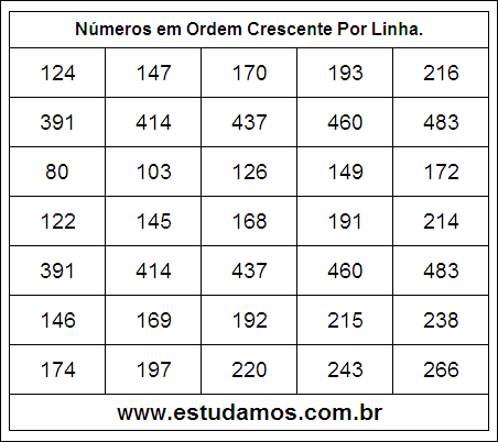 Números em Ordem Crescente 30