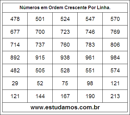 Números em Ordem Crescente 34