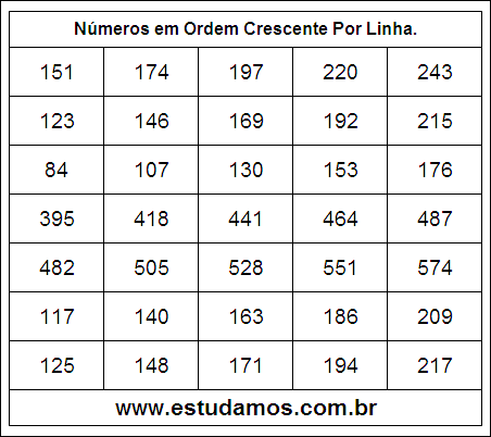 Números em Ordem Crescente 39