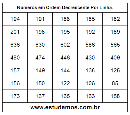 Números em Ordem Decrescente 35