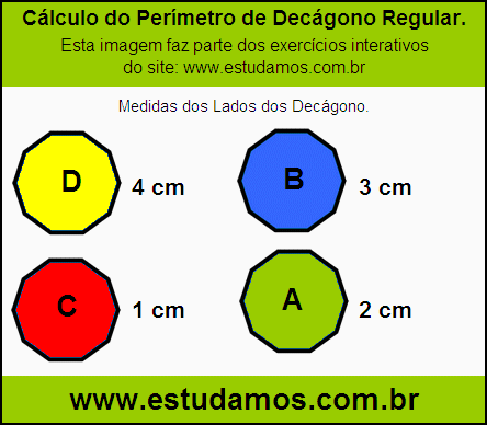 Decágono Regular Com Lados Medindo 1 cm