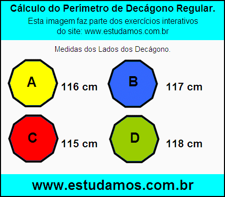 Decágono Regular Com Lados Medindo 115 cm