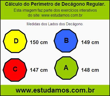 Decágono Regular Com Lados Medindo 150 cm