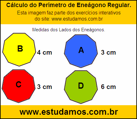 Eneágono Regular Com Lados Medindo 6 cm