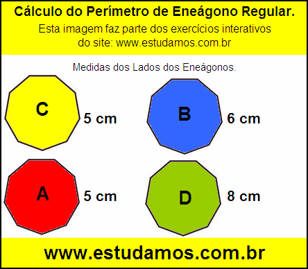 Eneágono Regular Com Lados Medindo 5 cm