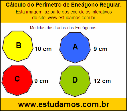 Eneágono Regular Com Lados Medindo 9 cm