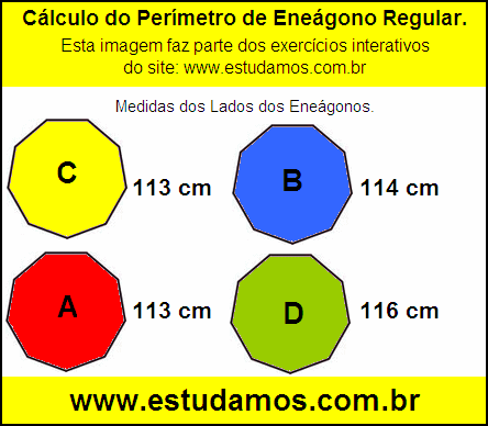 Eneágono Regular Com Lados Medindo 116 cm