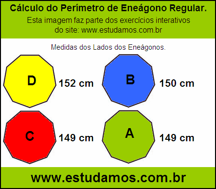 Eneágono Regular Com Lados Medindo 149 cm