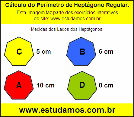 Heptágono Com Lados Medindo 10 cm