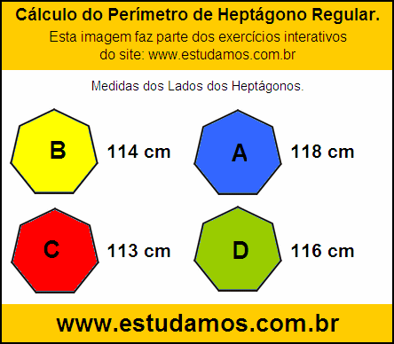 Heptágono Com Lados Medindo 114 cm