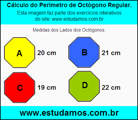 Octógono Com Lados Medindo 21 cm